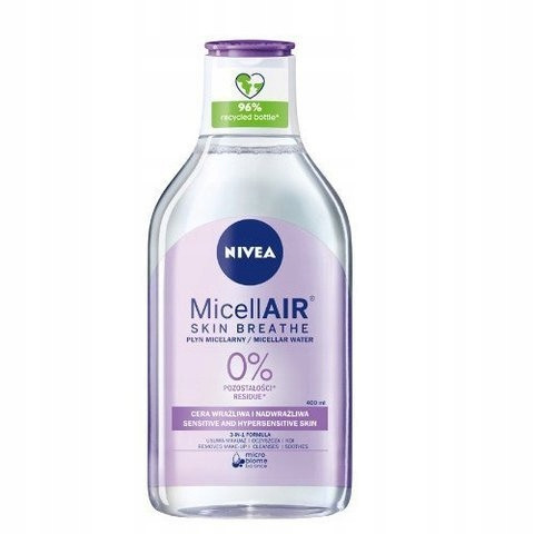  NIVEA MicellAir Skin Breathe Fluid micelar nutritiv pentru piele sensibilă și hipersensibilă 400 ml