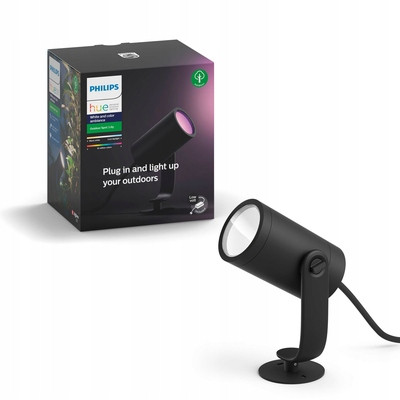  Stâlp de iluminat rotund Philips Hue cu sursă LED integrată 19,4 cm, negru