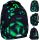  Rucsac scolar multicompartiment AstraBag, negru, Nuante de verde, 20 l