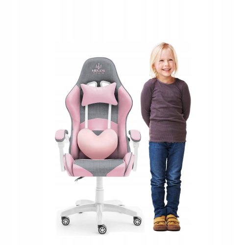  Scaun gaming HELL'S CHAIR RAINBOW, piele ecologica alba