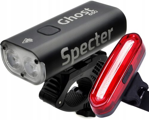  Lampă pentru bicicletă Spectre Ghost 650 lm USB + Lampă pentru bicicletă Spectre YQ-Y19, baterie de 120 lm