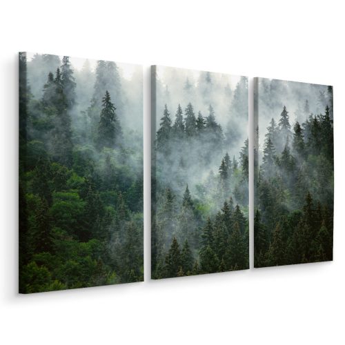 Pictura TRYPTIC Pădurea în ceață Copaci Natura 3D 180x120