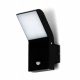  Lampa de perete de gradina Kwazar Luminaire, neagra, sursa LED integrata de 9 W