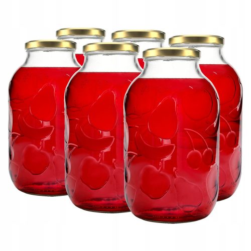 6x BORCAL Borcan de sticlă 5L pentru LICOURI, PRODUSE SUCU