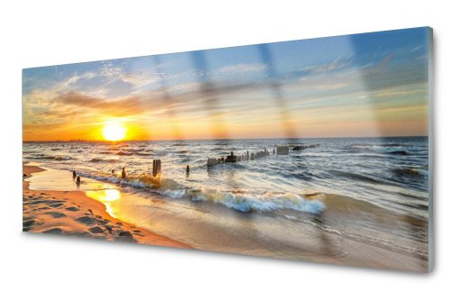 Print pe sticlă Sea Sunset Beach 125x50