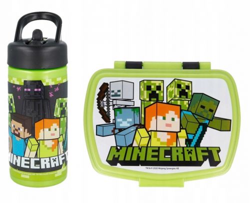  Stor Minecraft sticla 410 ml + Minecraft Lunch box Creeper lunch box