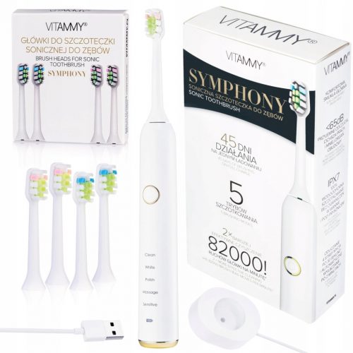  Periuta de dinti sonica Vitammy Symphony, alb si auriu