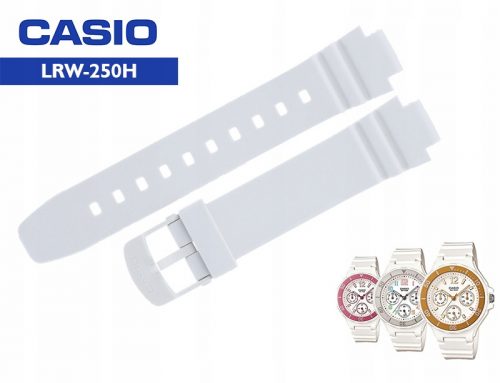  Curea CASIO LRW-250 LRW-250H, alb lucios 12mm