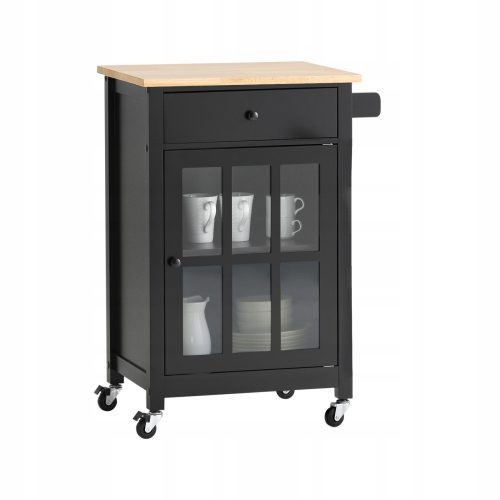  SoBuy FKW98-SCH cărucior de bucătărie 63x46x88 cm negru