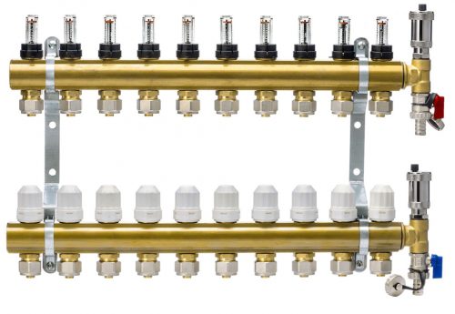  Distribuitor din alama 10 circuite cu adaptoare PEX16