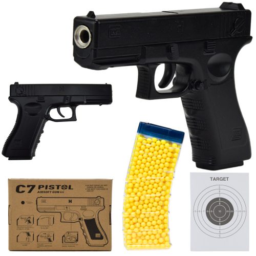  Pistol BBs Glock Metal Set de 800 BB-uri + carte de autocolante, benzi desenate Shop_lolki