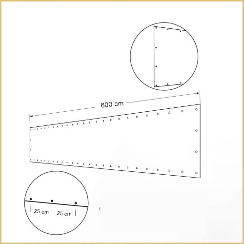  INSTALARE OCHI LA FIECARE 25CM COPERTA DE BALCON 6M COVER-IT