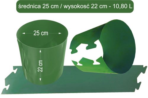  Ghiveci cu clips pentru cultivarea legumelor, 25x22 cm, verde