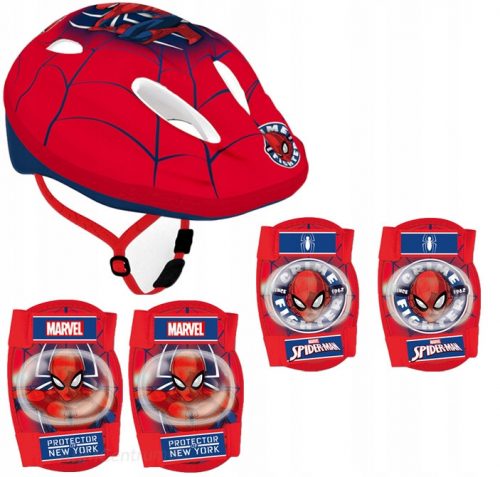  Casca de bicicleta rosie Spider-Man Seven 9057 + seturi de protectie Marvel 9063 universale