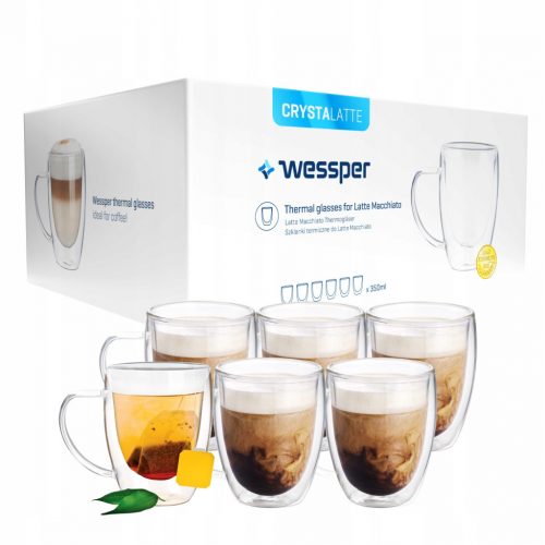  Pahare latte Wessper 350 ml 6 buc.