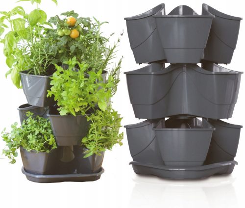  Ghiveci P&S 29,5 cm x 29,5 x 38 cm, plastic negru