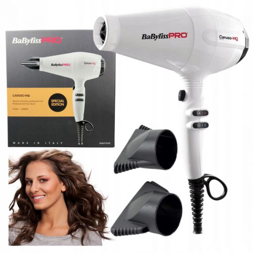  Uscator Babyliss Pro cu doua varfuri Caruso HQ 2400W BAB6970 Alb