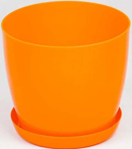  Ghiveci de flori BratGO 28 cm x 28 x 25,1 cm diametru 28 cm plastic nuante de portocaliu