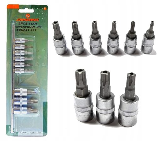  Set chei Allen Jonnesway Torx cu prize de 1/4" și 3/8" S08H23TS9S