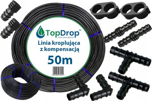  Furtun de scurgere cu compensare 50m + accesorii 10 buc