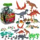  SET MARE DE FIGURINETE DINOZURI ÎN-UN RECIPIENT 55 DE ELEMENTE.