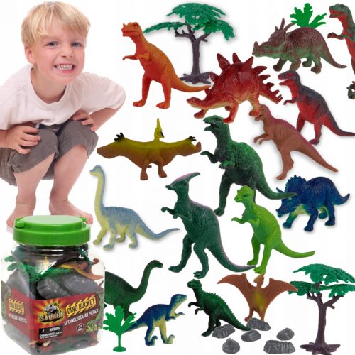  FIGURINETE MARI DINOZAURI TYRANOSAURUS SPINOSAURUS SET 10 ACCESORII