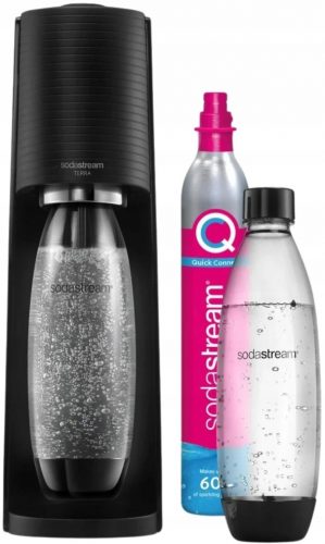  Carbonator SodaStream Terra negru + 2 sticle + gaz