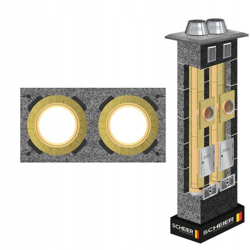 Coș de fum ceramică sistem Dual 200+200 6m