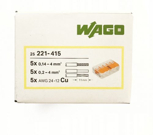 Wago 221-415 conectori rapidi 0,2-4 mm²/5 25 buc.