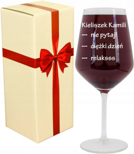 Pahare de vin roșu LaserograF Gravat, transparent, 530 ml, 1 buc.