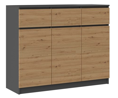  Comodă TopEshop 3D3S 120 x 40 x 97 cm antracit mat