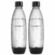  Set sticle pentru gaz SodaStream Fuse, negru, 1 l, 2 buc.