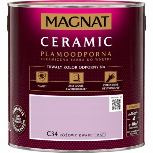 Vopsea perete ceramic Magnat 2,5 l C34 Pink Quartz mat