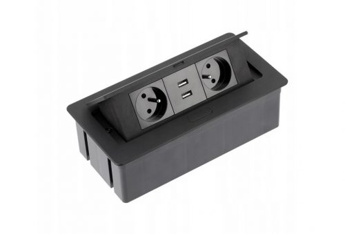 Priză electrică, USB masă GTV negru