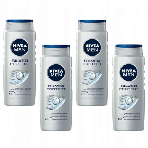  Gel de duș Nivea Men Silver Protect pentru față, corp și păr 500 ml