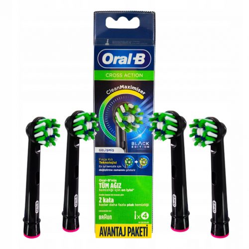  Capete de perie Oral B Cross Action Black, negre, 4 buc