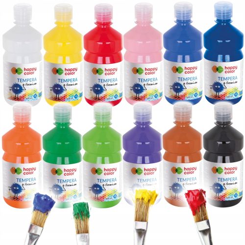  Vopsele poster HAPPY COLOR 12col x 0.5l tempera