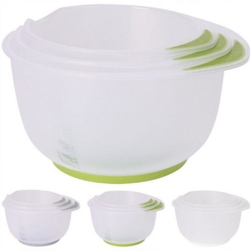 SET BIRURI, pahar de masurat bucatarie antiderapant, 3 bucati, alb si verde