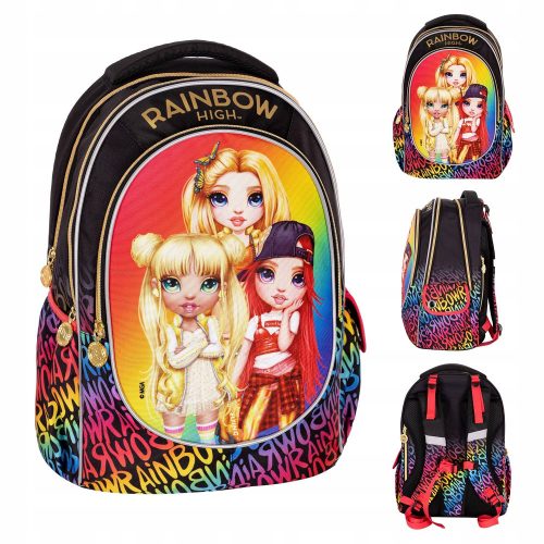  Rucsac scolar Rainbow High Astra multicompartiment, multicolor, 24 ani