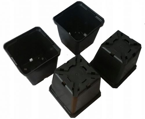  Ghiveci Formplast 9 cm x 9 x 9 cm, plastic negru