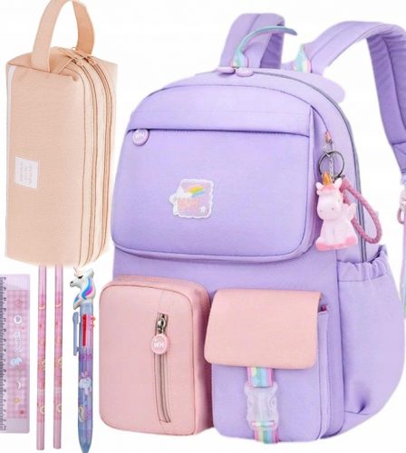  Rucsac școlar cu mai multe compartimente Martius Nuanțe de violet, multicolor