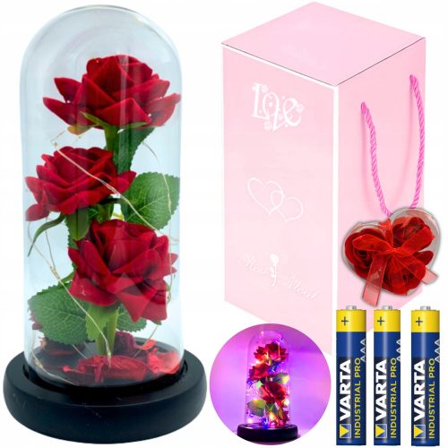 CADOU DE VALENTINE LED STICLA ETERNAL ROSE