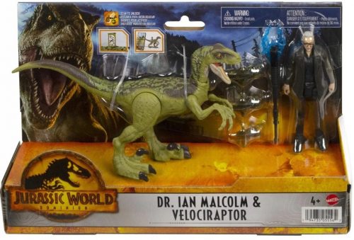  Set Mattel Jurassic World Dr Ian Malcolm&Velociraptor 6 buc.