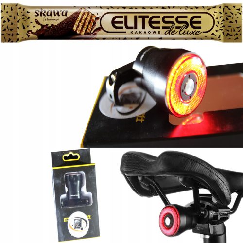  Lumină spate bicicletă Rockbros Q3 lampă USB neagră + SKAWA WAFLE ELITESSE DE LUX 20G