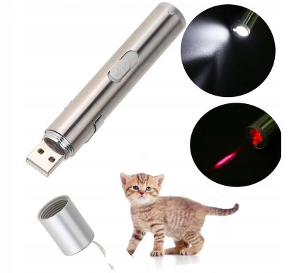  LASER ROSIU CU BATERIE, LANTERTA USB PENTRU CAT