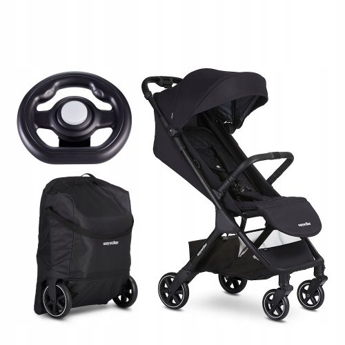  Carucior autopliabil Easywalker Jackey negru + Ghidon pentru carucior Easywalker negru