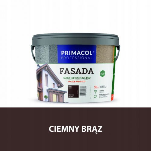  Primacol Fasada Eco Vopsea acrilica pentru fatada 9 l maro inchis