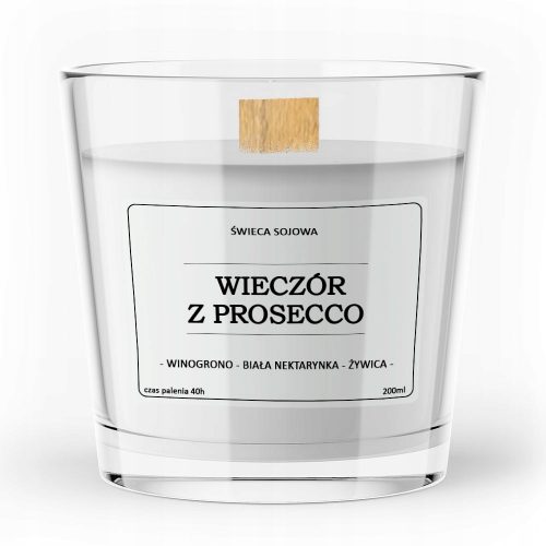 Lumanare cu parfum de soia SEARA CU PROSECCO Vitafarm 1 buc.