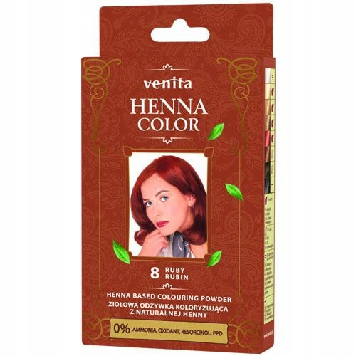  Balsam colorant pe bază de plante Venita Henna Color cu henna naturală 8 Ruby