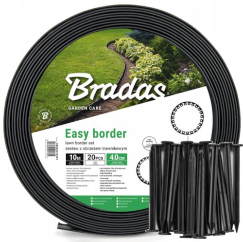 Borduri pentru gradina - Borduri de gradina din plastic Bradas 1000 cm x 4 cm negru